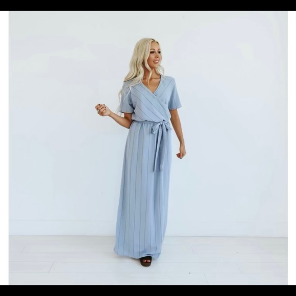 Ces Femme Dresses & Skirts - Pin Stripe Wrap Maxi